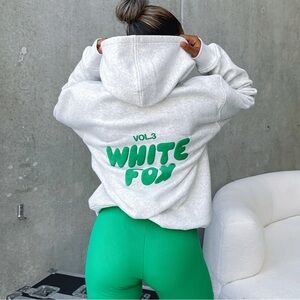 White Fox Boutique Offstage Glacier Gray Green Hoodie